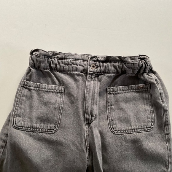 ZARA Womens Paperbag Mom Jeans Sz 6 Gray High Waist On Trend Y2K Grunge Comfort - Picture 10 of 10